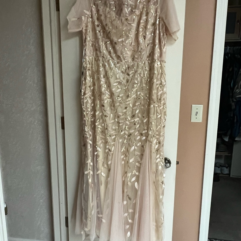 Ever Pretty Sequin Dress in Cream and Gold